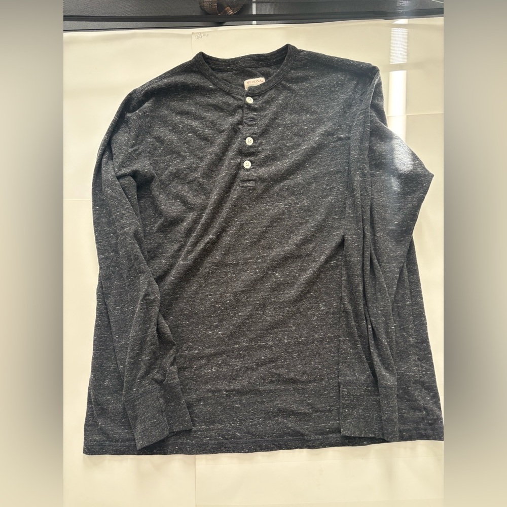 Merona Charcoal Long Sleeve Henley Shirt